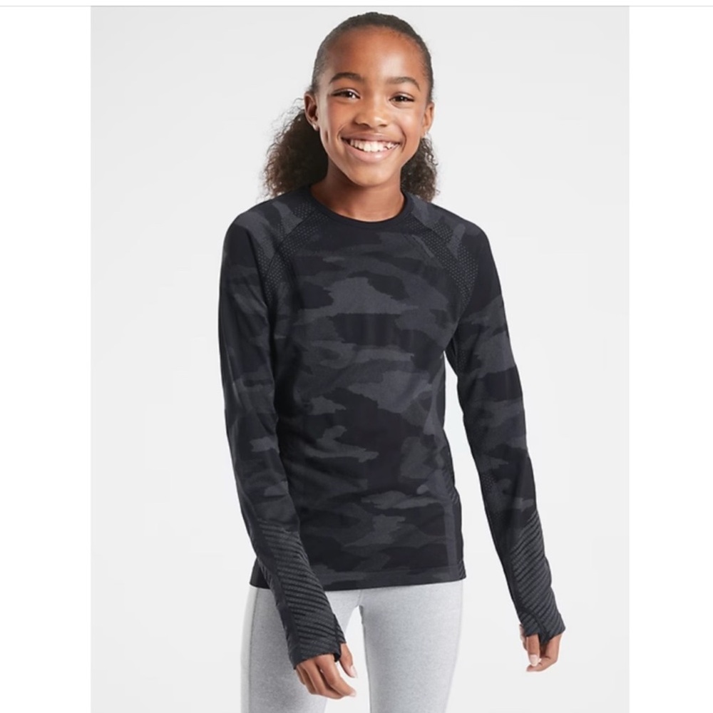 Athleta girl power up camo top seamless Camouflage Long Sleeve Shirt xxl 16